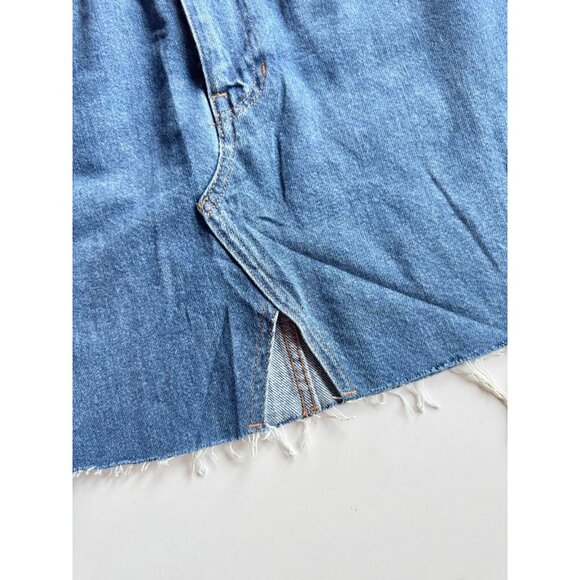 MADEWELL Medium Blue Rinse 100% Cotton Rigid Denim A-Line Skirt, Size 28 - Picture 7 of 16